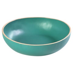 Aqua Painted Leather Bowl