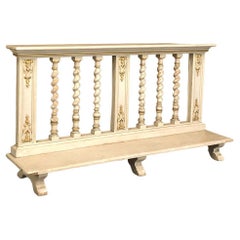 Antique Hand-Painted & Giltwood Prayer Bench ~ Prie Dieu
