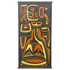 Lars Hawkes Serigraph Scroll Wall Hanging, Mid 20th Century