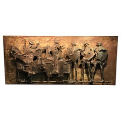 "Ride it" Patinated Bronze Wall Sculpture by Venancio Blanco