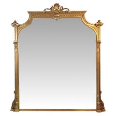 Rare 19th Century Gilt Overmantle Mirror