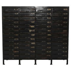 Vintage 1950s French Metal Filing Cabinet