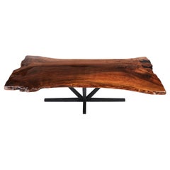 Live Edge Butchers Block Dining Table, Walnut Dining Table with rustic shape