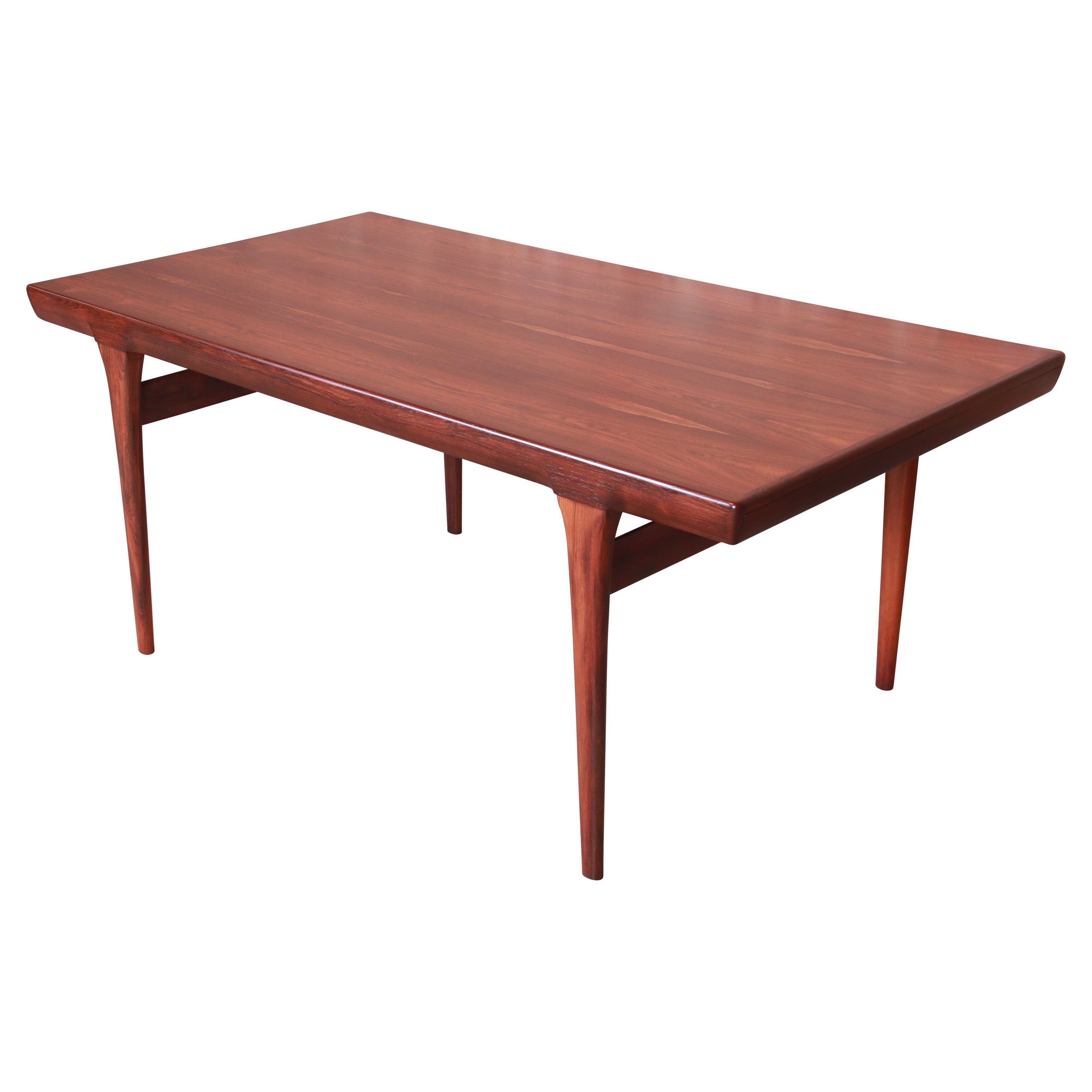Ib Kofod-Larsen for Faarup Danish Modern Rosewood Dining Table, Newly Refinished For Sale