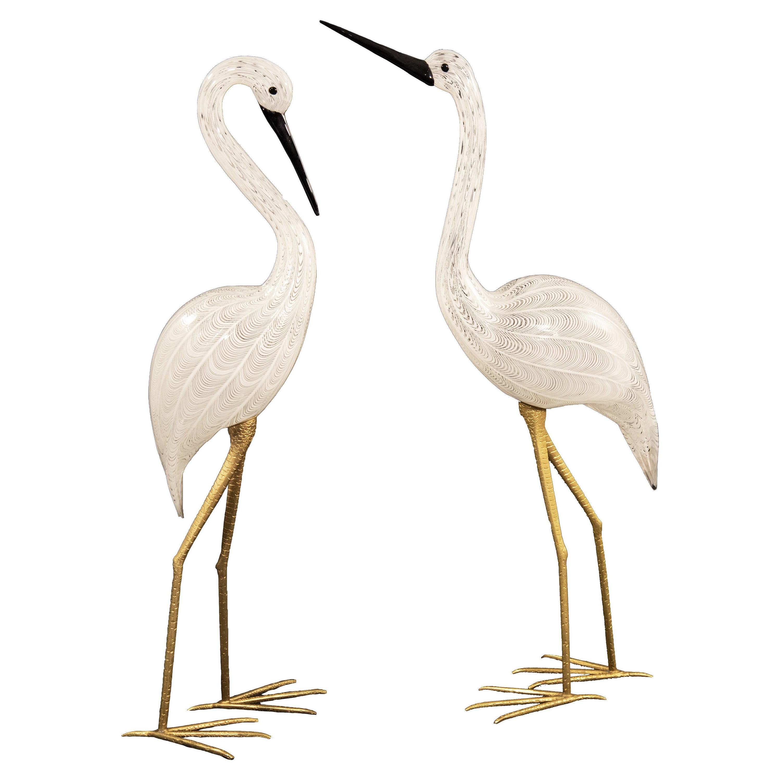 Pair of Murano Glass Cranes