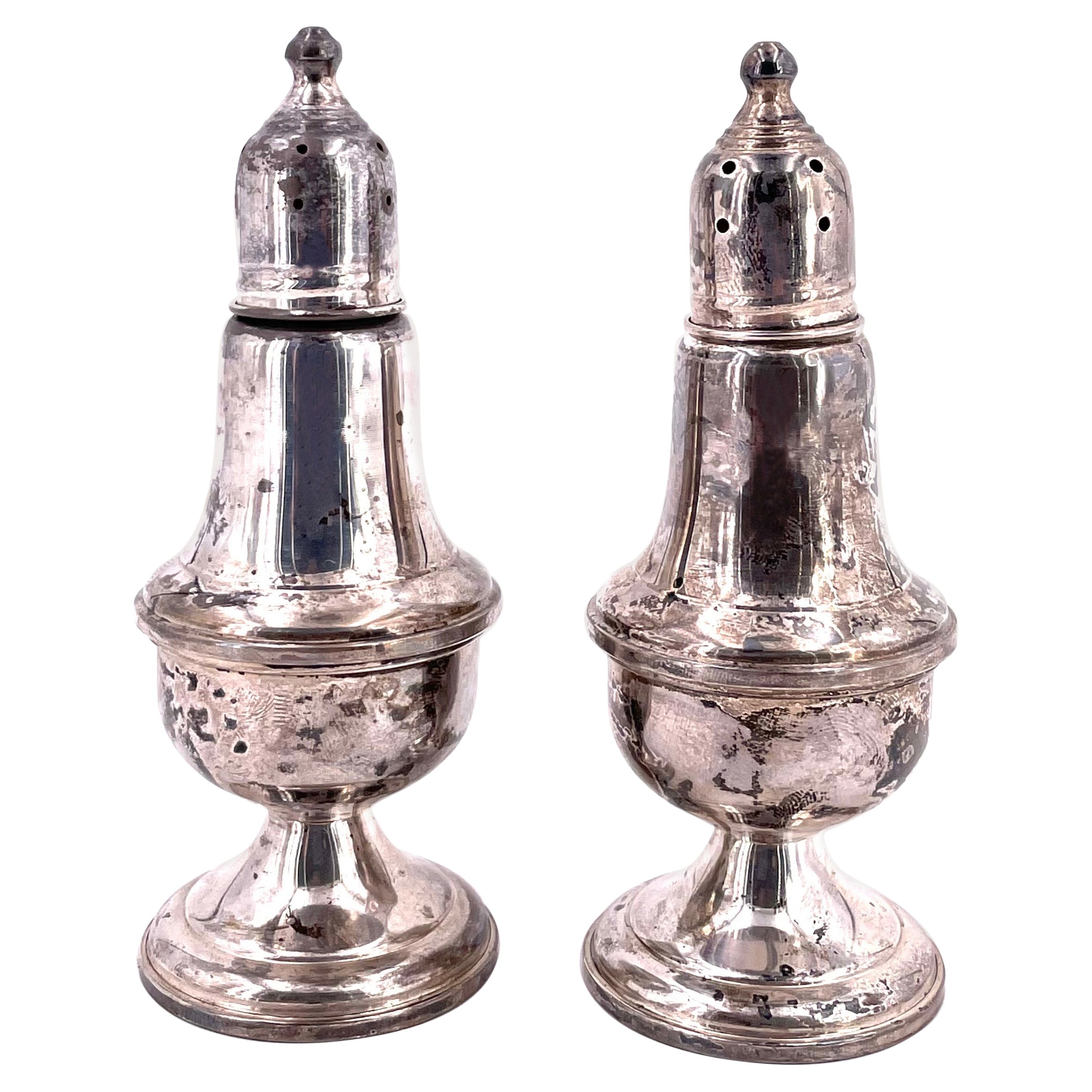 Pair of Sterling Silver Salt and Pepper Shakers by Empire