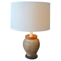 French 19th Century Provençe Pot Converted to a Table Lamp with Shade