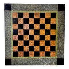 Antique 19th C American Marbleized Slate Chess Board