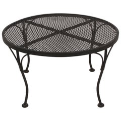 Russell Woodard 30" Round Black Wrought Iron & Mesh Patio Coffee of Side Table