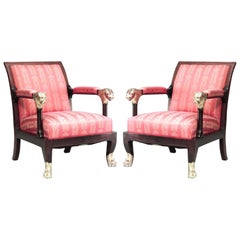 Pair of English Regency Red Armchairs