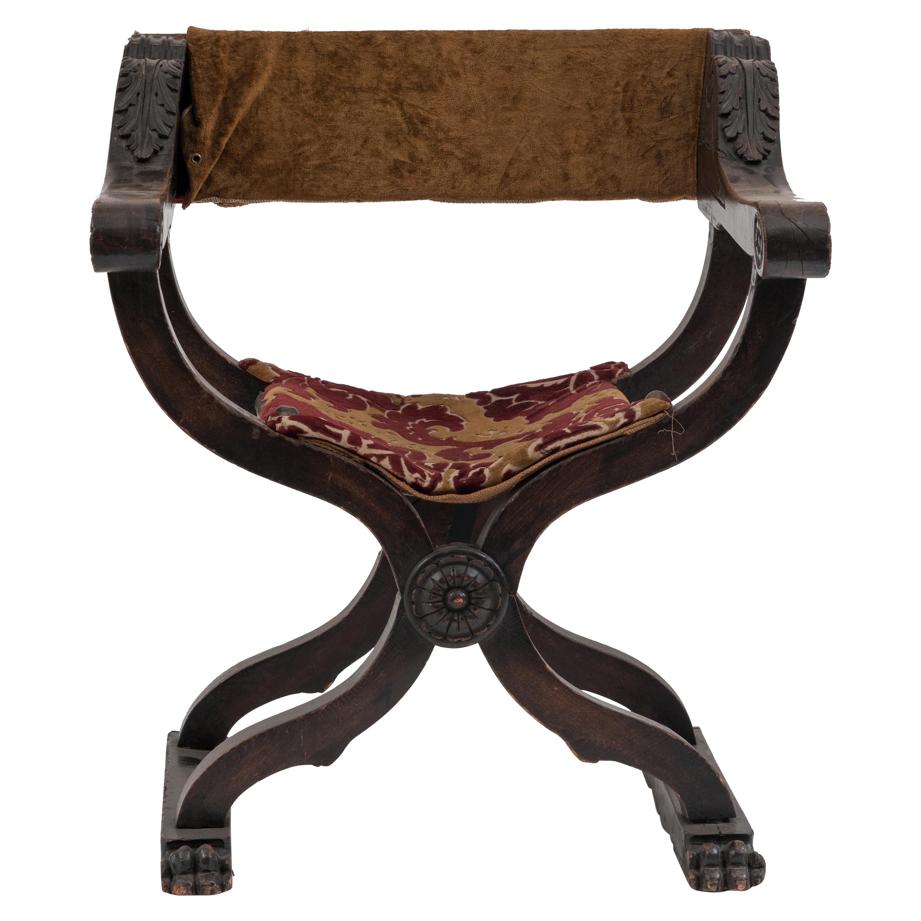 Italian Renaissance Walnut Arm Chair For Sale