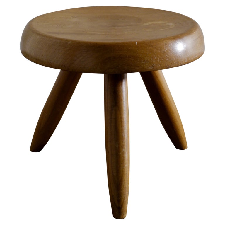 Charlotte Perriand "Berger" Mid-Century Stool Tabouret in Ash, France,  1960s For Sale at 1stDibs