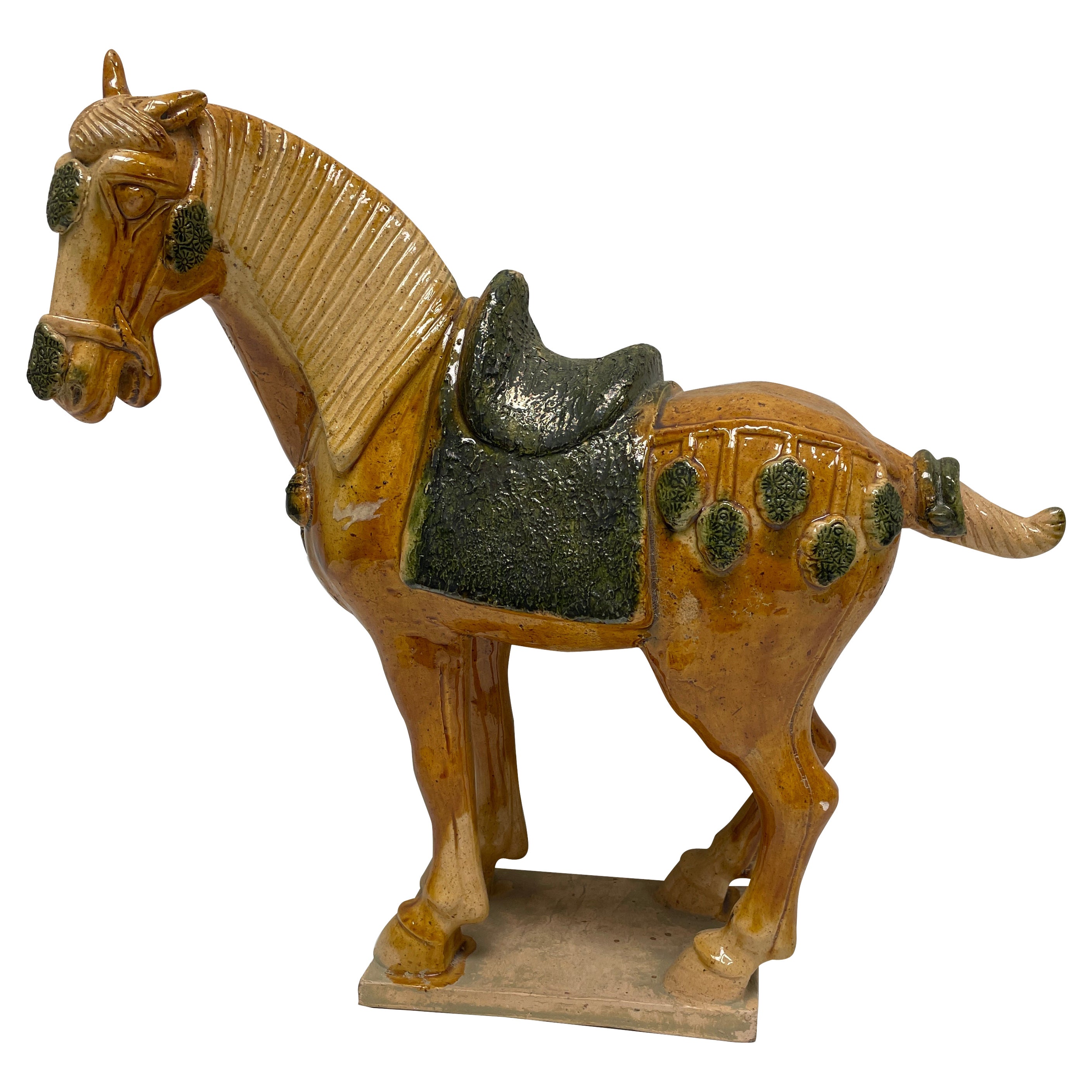 Majolica Ceramic Horse Pony Statue Vintage Statue, 1970s
