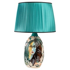 Italian Glazed Ceramic Lamp, 1970