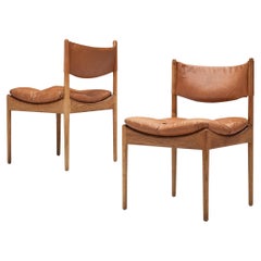 Kristian Solmer Vedel, Paar 'Modus'-Stühle aus cognacfarbenem Leder