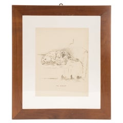 Vintage Pencil Drawing Depicting a Dalmatian Dog, USA, 1940