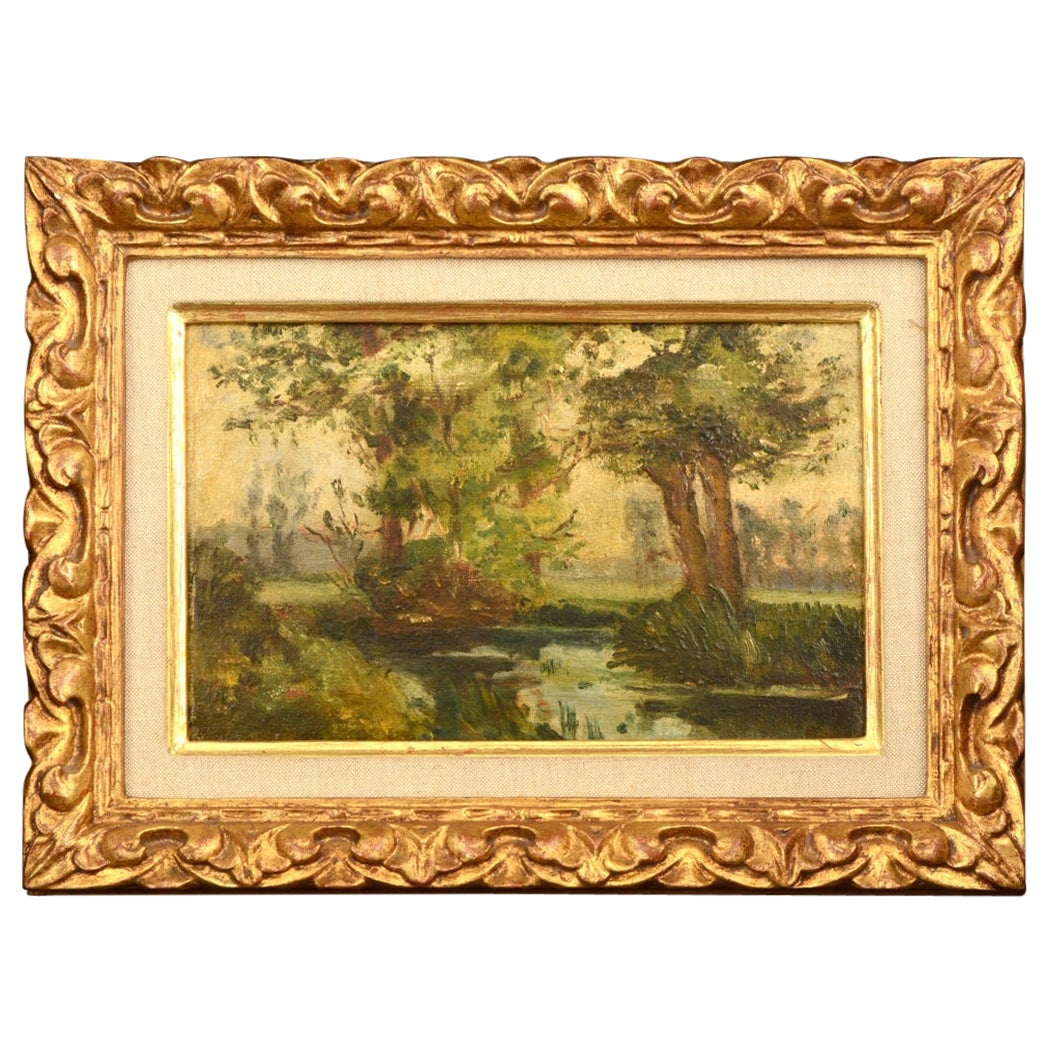Paysage, Huile sur toile, 19e siècle en vente