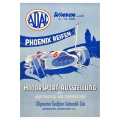 Original Vintage Poster Motorsport Car Exhibition ADAC Phoenix Reifen Tires Ad