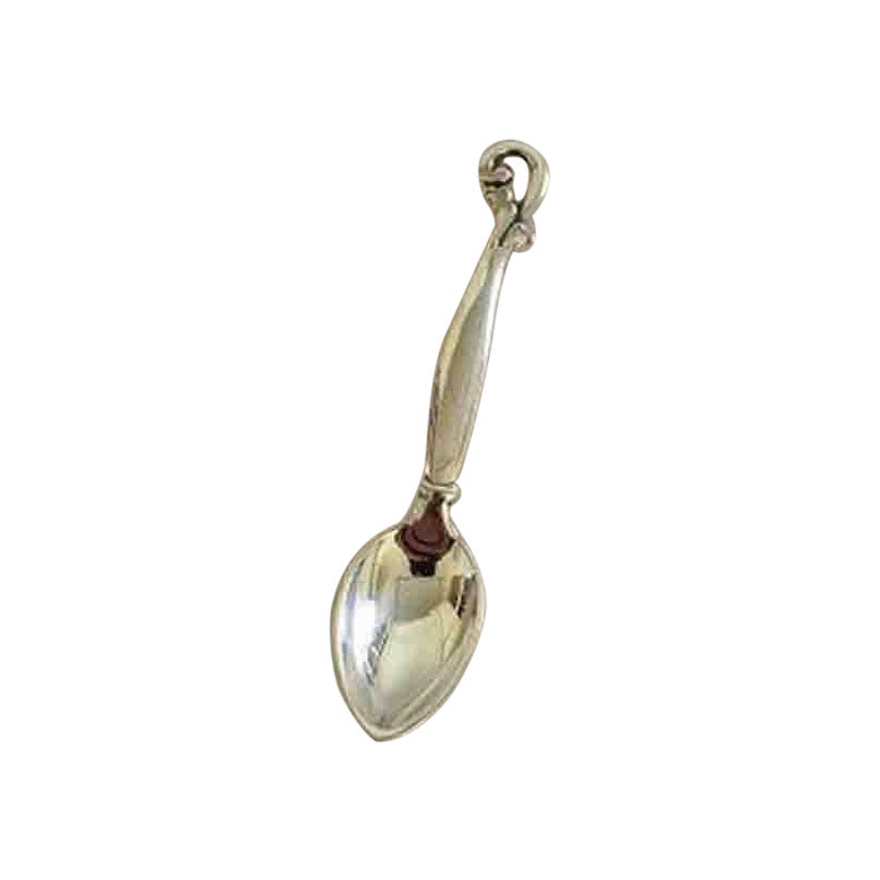 Set of 11 Mocca Spoon in Silver with Flower Decoration For Sale