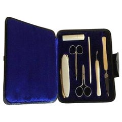 Pedicure Set in Box, Handles of Bone