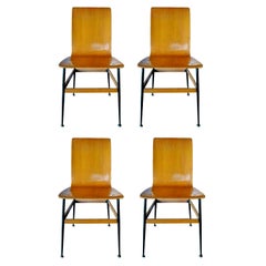 Retro Lot of Four Chairs Design Eugenia Alberti Reggio & Rinaldo Scaioli, 1960s