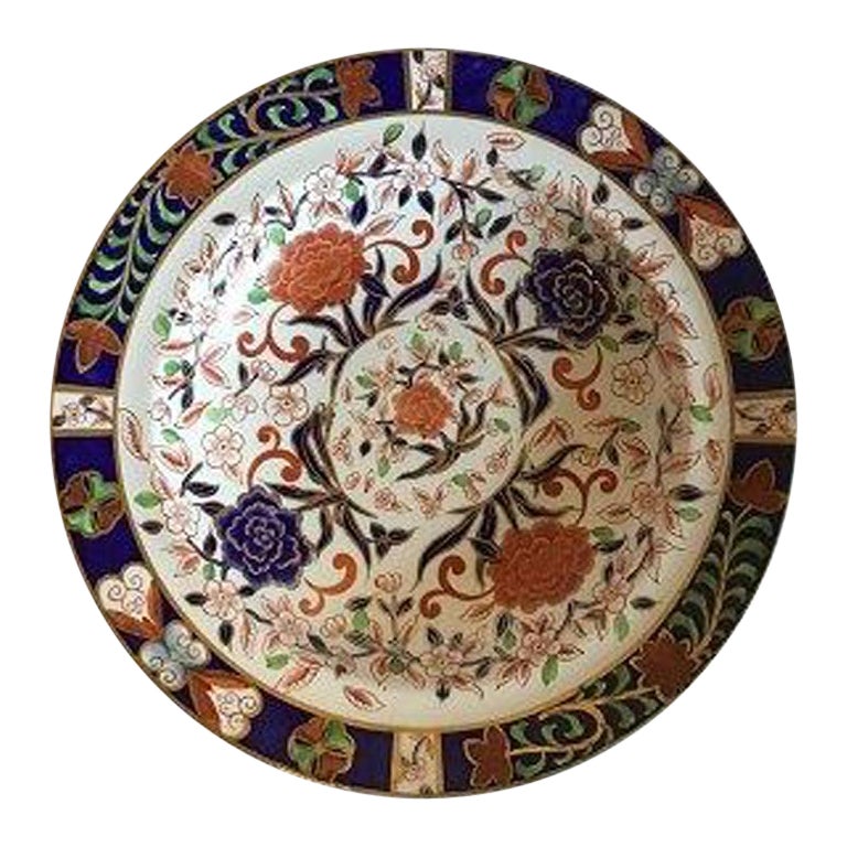 Derby Faience Deep Plate/Plate Decorated with Flowers in Red, Blue, Green & Gold For Sale