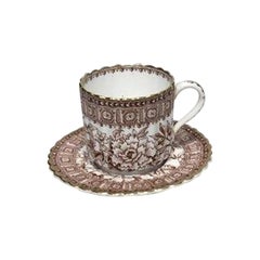 British Copeland Cup and Saucer with Gilt Rim