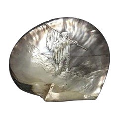 Large Engraved Mother of Pearl Shell