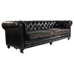 Black Leather Chesterfield Sofa