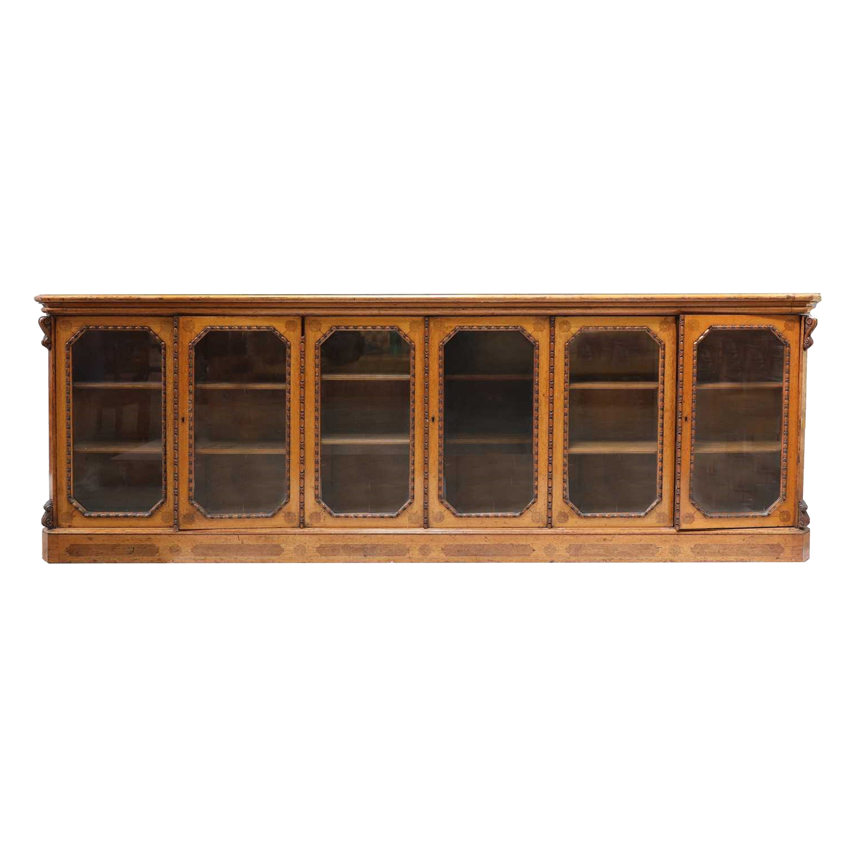 19th Century Victorian Oak and Walnut Bookcase