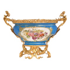 French 19th Century Louis XV Style Ormolu and Sèvres Porcelain Centerpiece