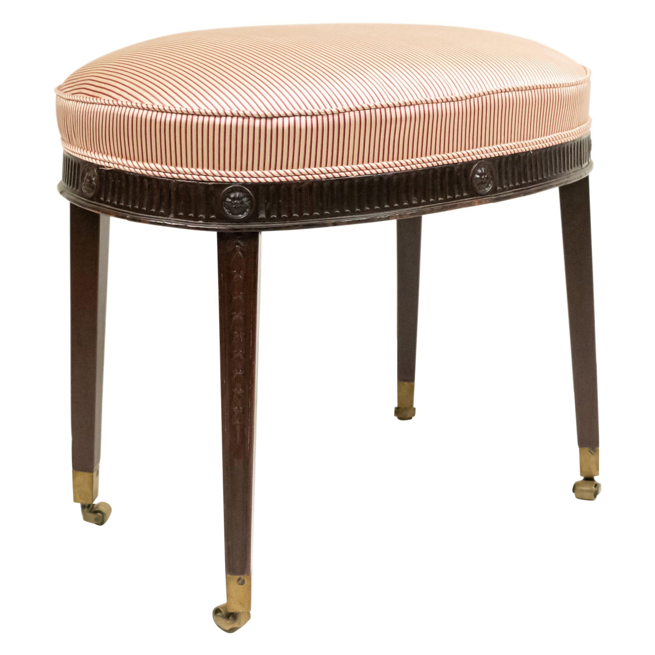 English Style Low Upholstered Bench For Sale at 1stDibs