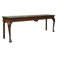 Large Antique Console Table, French, Pine, Marble, Serving, Victorian, C.1900