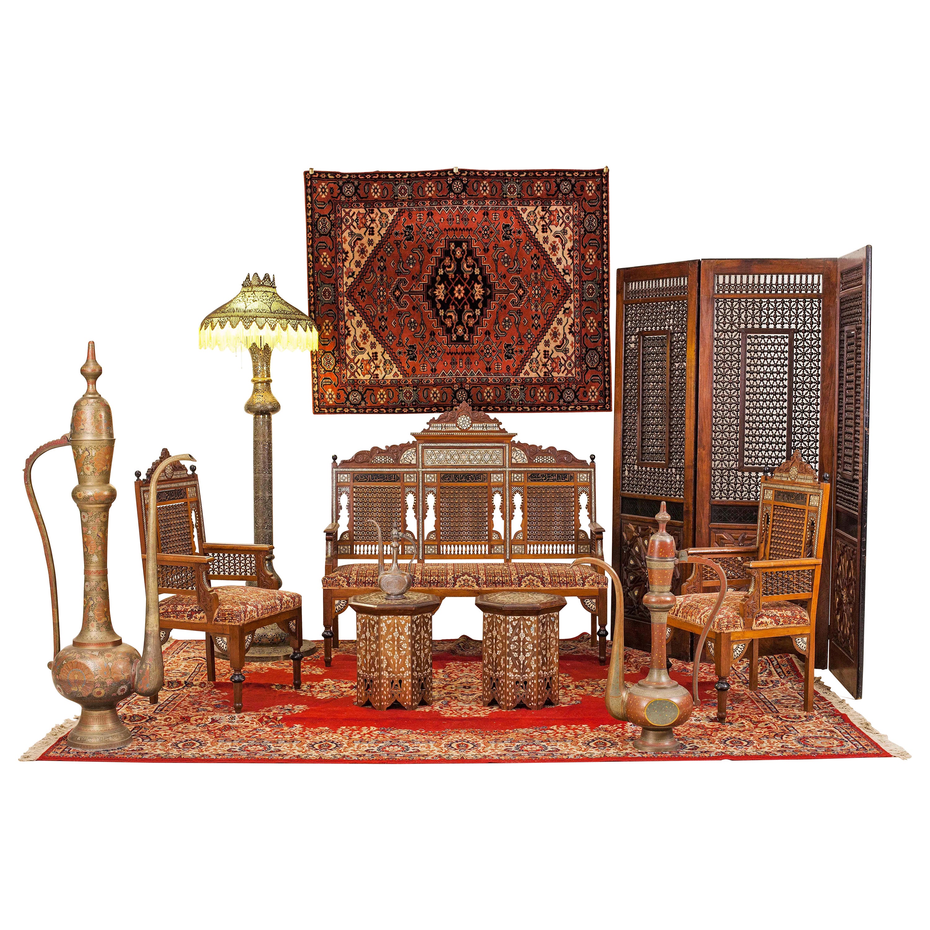 Moorish Walnut 5-Piece Living Room Set For Sale