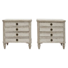 Pair of Small Swedish Gustavian Style Chest of Drawers or Nightstands