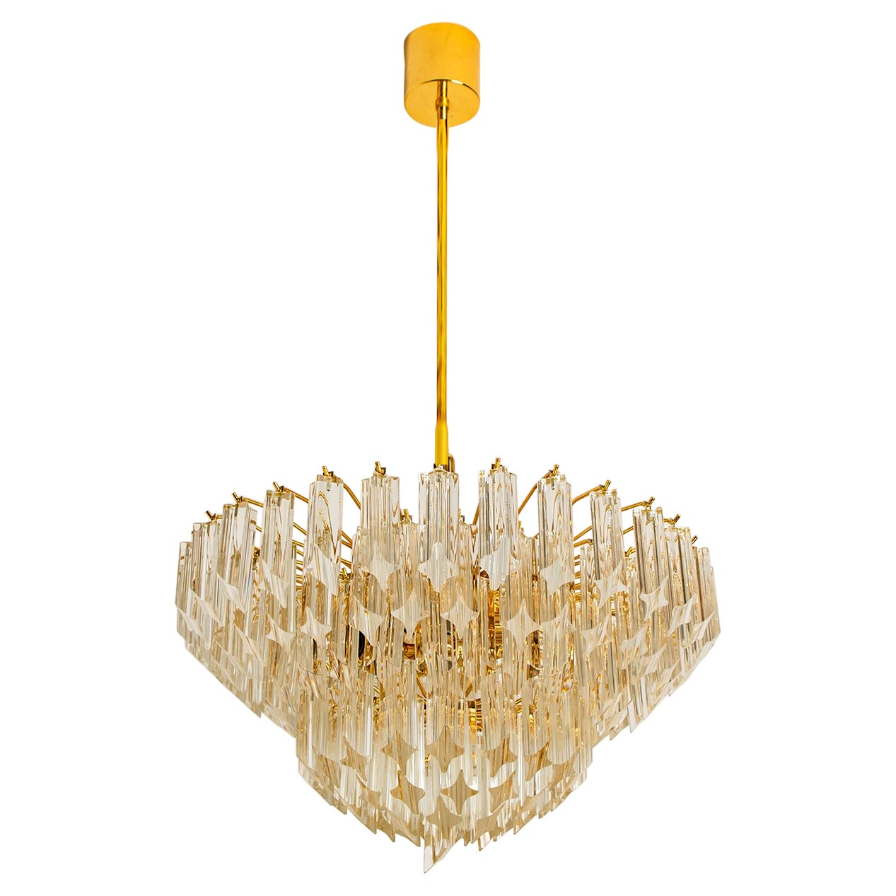 Großer, eleganter sechsstöckiger Cristal Venini-Kronleuchter, 1960