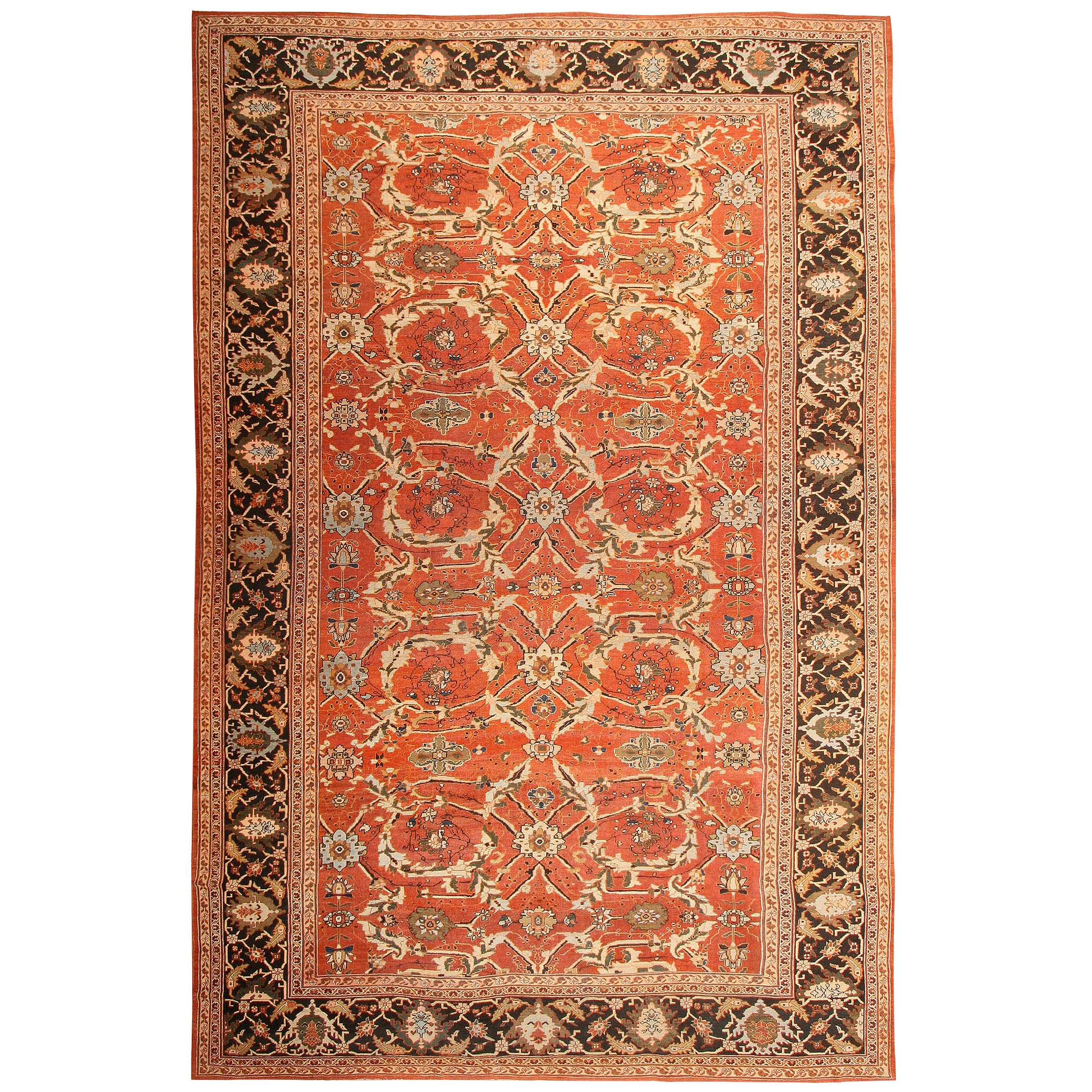 Antiker persischer Sultanabad-Teppich aus Sultanabad. 14 ft 5 in x 21 ft 9 in