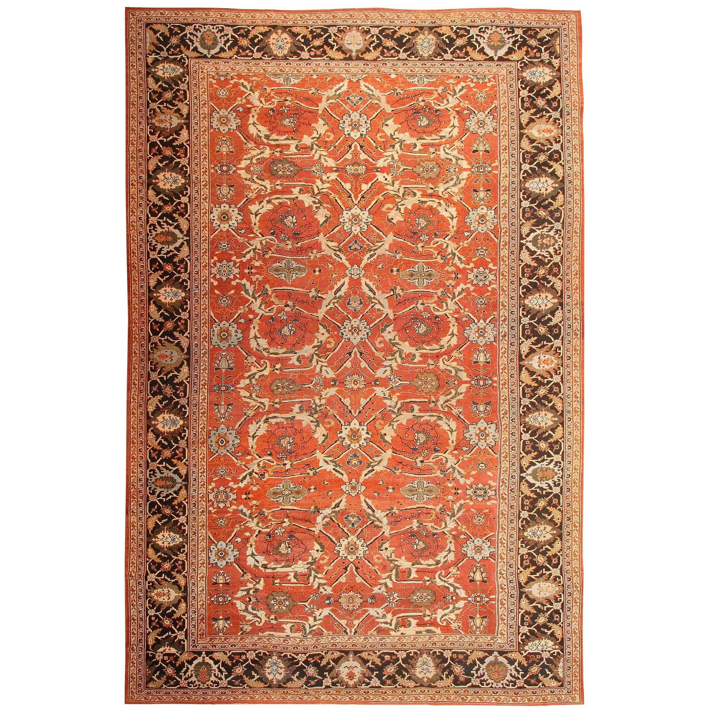 Antique Persian Sultanabad Carpet. 14 ft 5 in x 21 ft 9 in For Sale