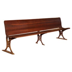 Antique Folding Train Station Bench