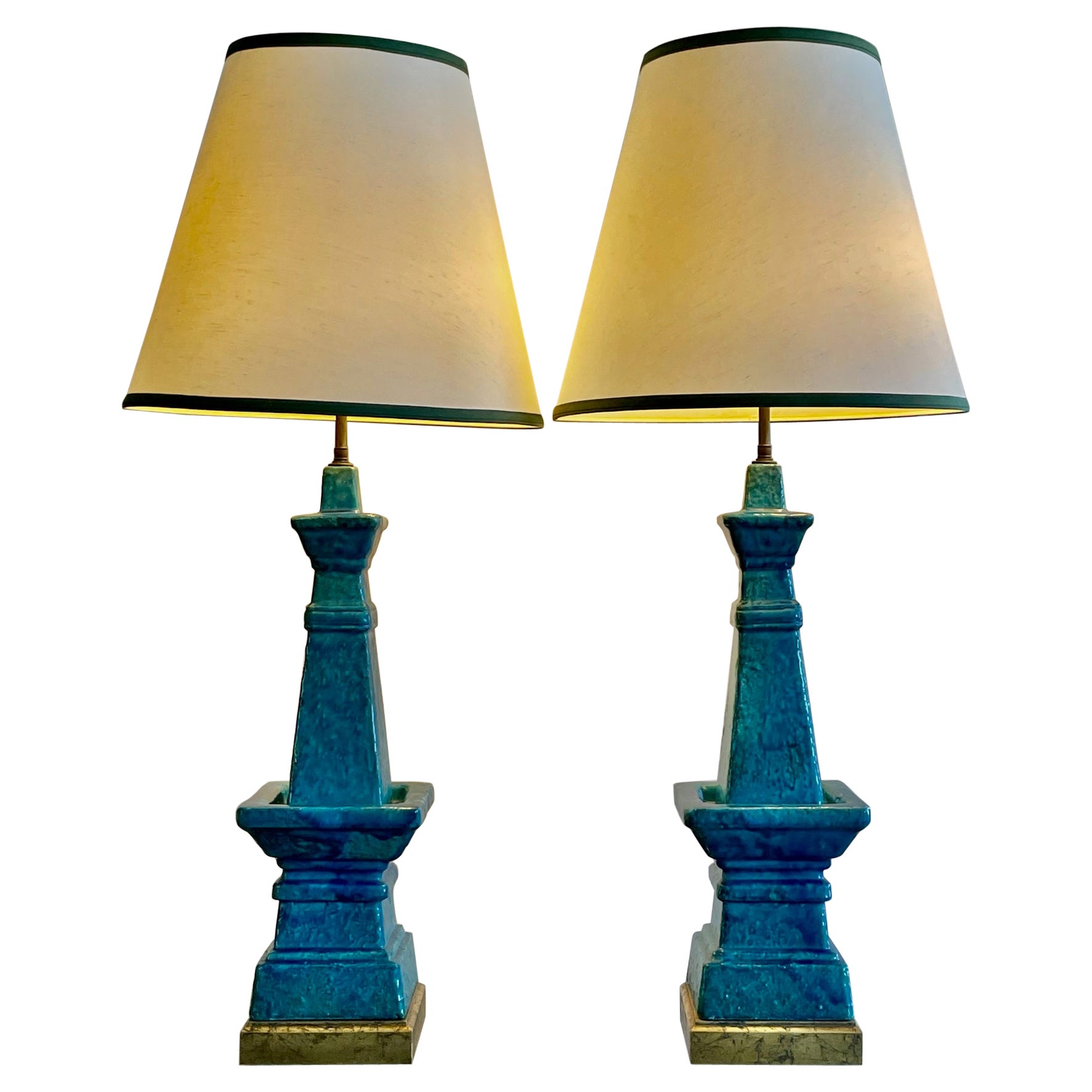 Pair of Architectural Bitossi Lamps For Sale