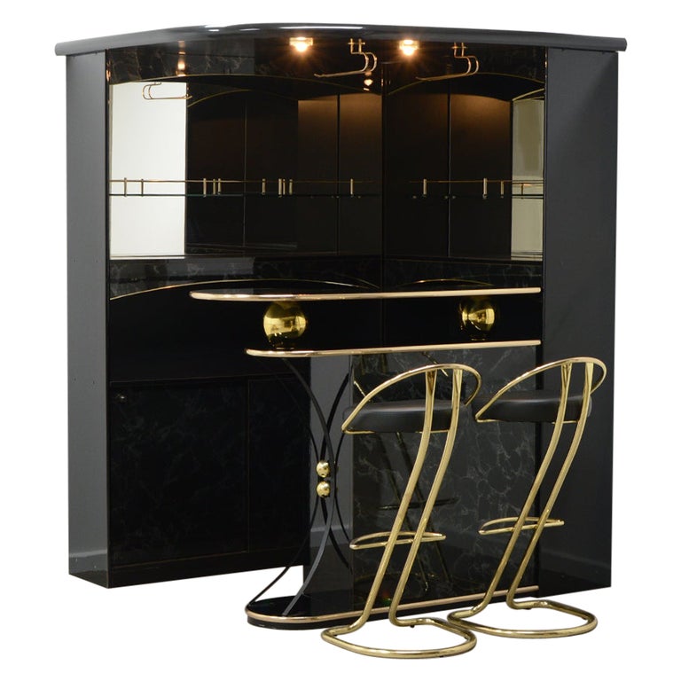 80’s Hollywood Regency Style Home Cocktail Bar, Made in Italy at 1stDibs | 1980s home bar ...