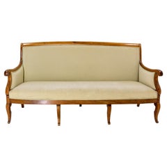 Antique French Louis Philippe Walnut Sofa or Banquette French 19 th Midcentury
