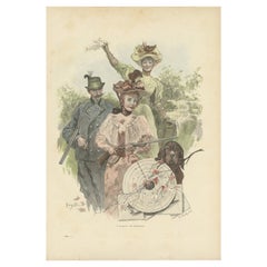 Ein Meisterzeichen eines Meisters: F. Lingstons 1895 Jagdszenen-Lithographie