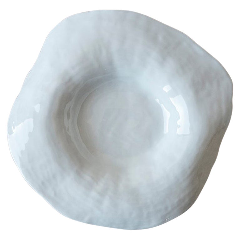 Indulge Nº7 / White / Large Deep Plate, Handmade Porcelain Tableware For Sale