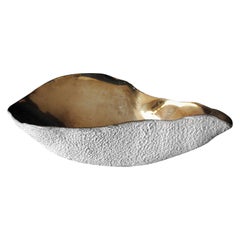 Oyster, White / Massive Handcasted Bronze Decorative Piece / Paper Weight