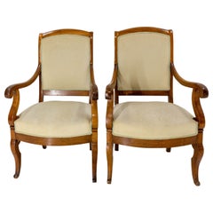 Pair of French Armchairs Louis Philippe 19th Midcentury to be Re-Upholstered