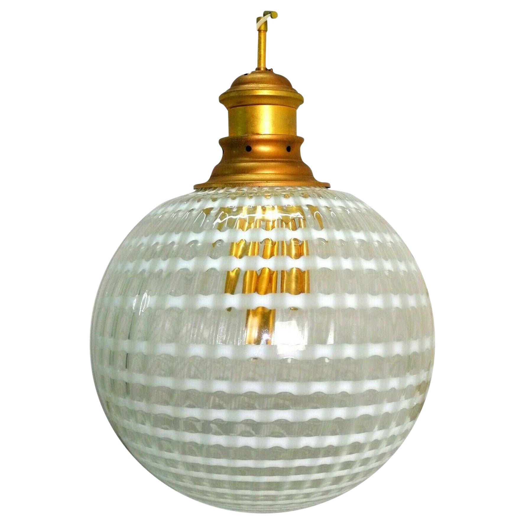 Large Suspension Lamp Chandelier Murano Glass Stilux, 1970s