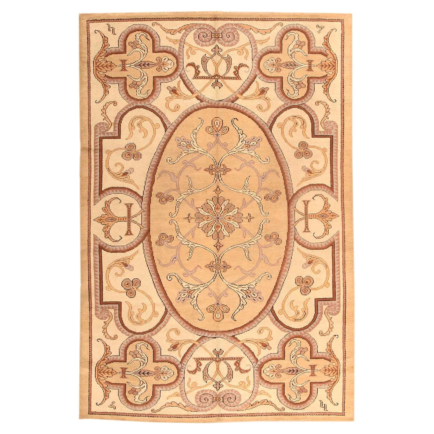 Vintage Art Deco French Rug. Size: 6 ft 4 in x 9 ft 8 in (1.93 m x 2.95 m)