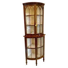 Outstanding Quality Antique Edwardian Inlaid Mahogany Corner Display Cabinet
