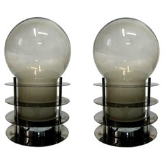Pair of Table Steel Lamp Manufacture Tronconi, 1970s